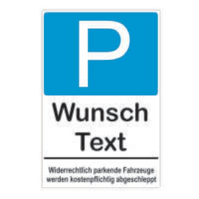 Schild Parkplatz | personalisiert mit Wunschtext