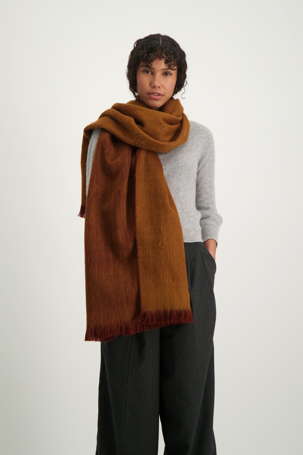 Alpaca Scarve double camel canela