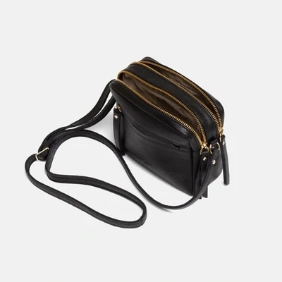 Ann Kurz mini Cubo Shape crossbody bag grain black