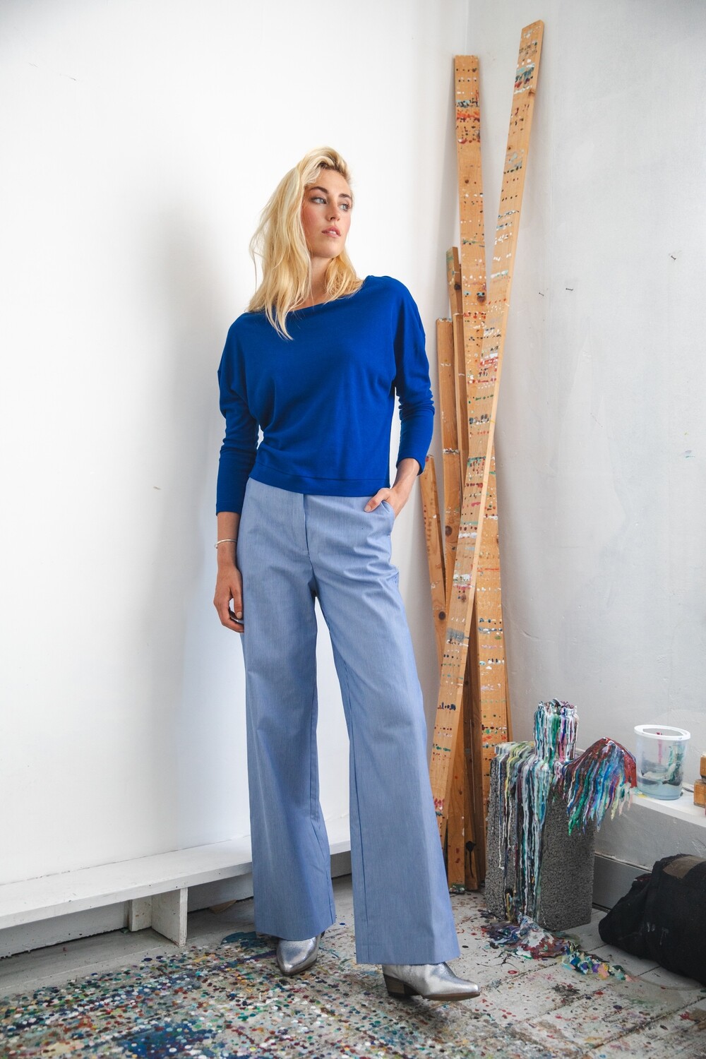 Z24 mon col han pants blue stripe