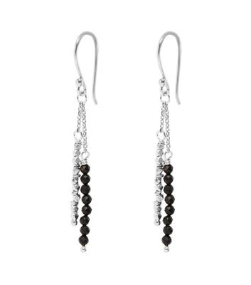Miab oorbel noir & facet silver