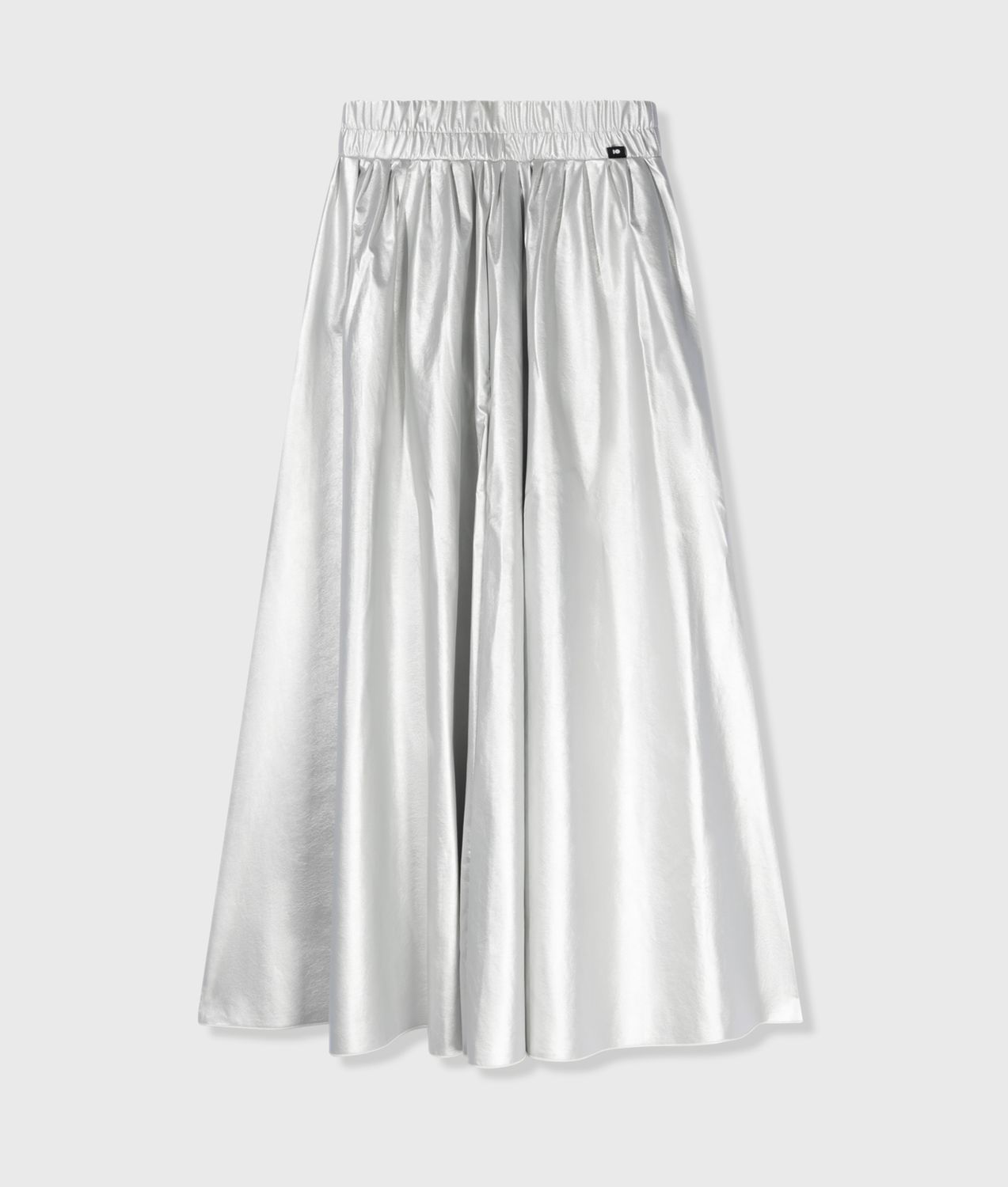 W25 10 leather look pleated skirt SILVER