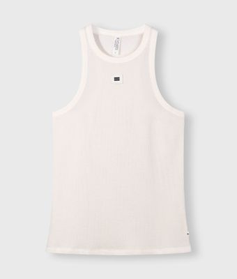 BASIC 10 tank top rib WHITE GOTS