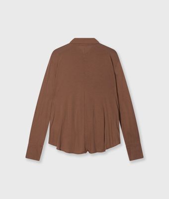 W26 10 WRAP BLOUSE GOTS TRUFFLE