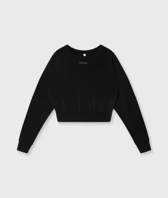 W26 10 SOFT SCUBA CROPPED SWEATER BLACK