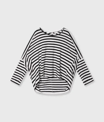 W26 10 LOOSE LONG SLEEVE TEE MODAL STRIPES