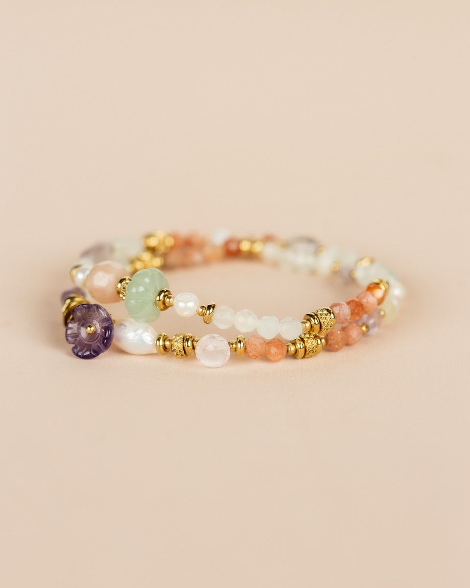 MUJA ARMBAND MOOKAITE MIXED GEMSTONES