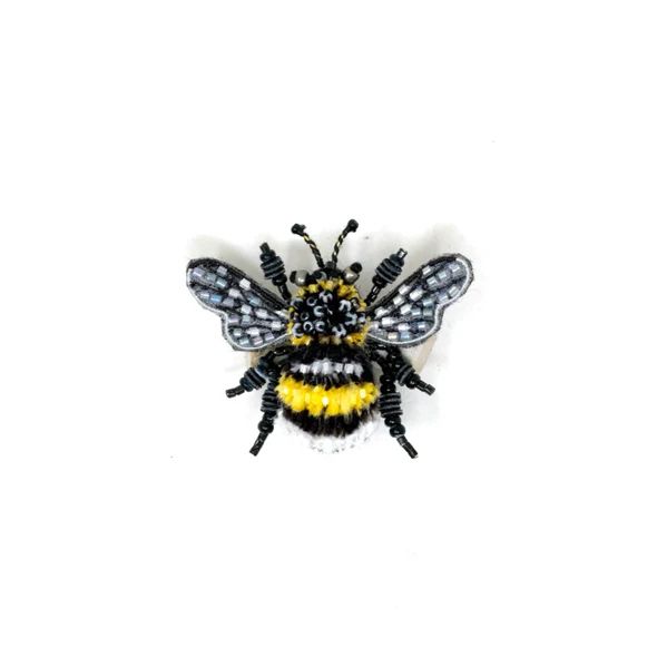 TROVELORE YELLOW-BANDED BEE BROCHE