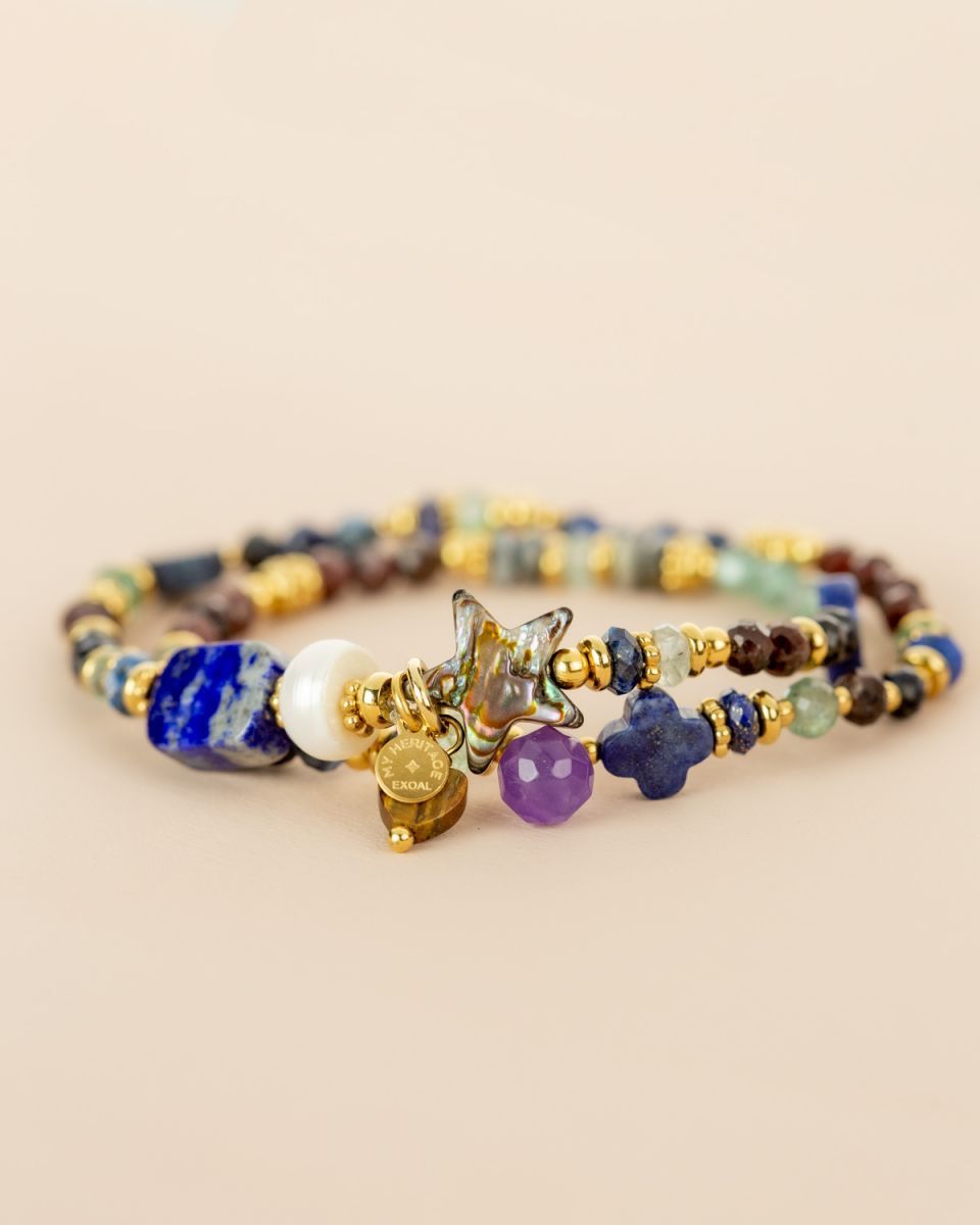 MUJA COLLIER MIXED GEMS & 3 DROPS