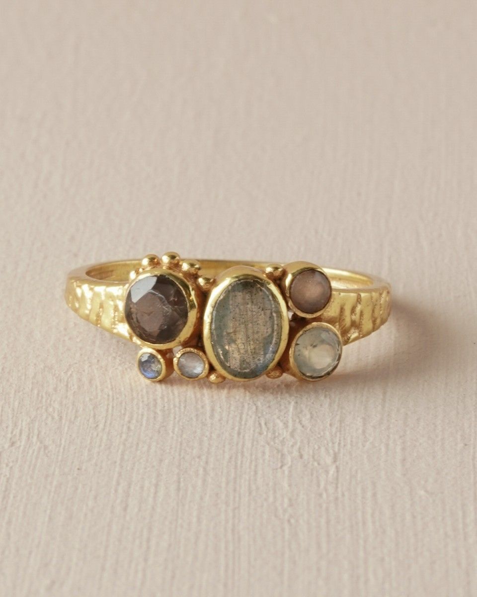 MUJA RING NOTT LABRADORITE 4X6MM MAAT 56