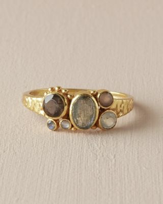 MUJA RING NOTT LABRADORITE 4X6MM MAAT 56