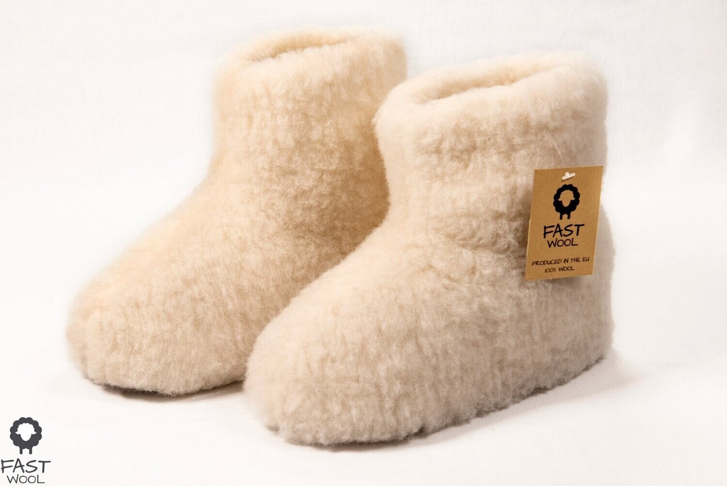 geboorte Op de grond Bouwen Merino wool slippers - Booty - Ecru