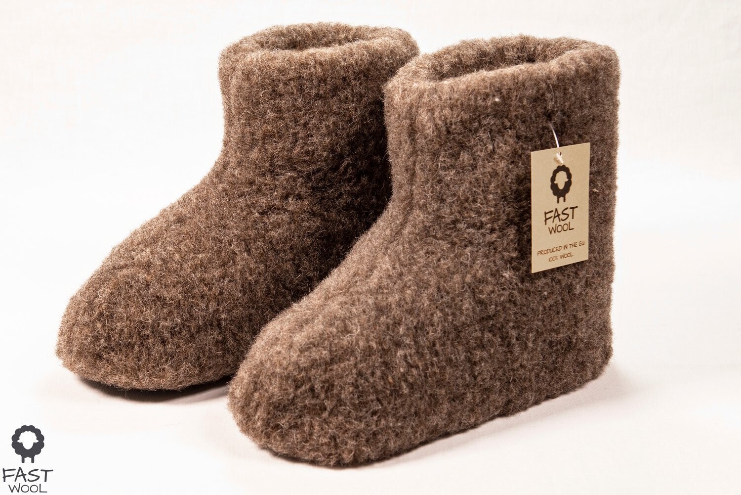 Merino wool slippers - Booty - Braun