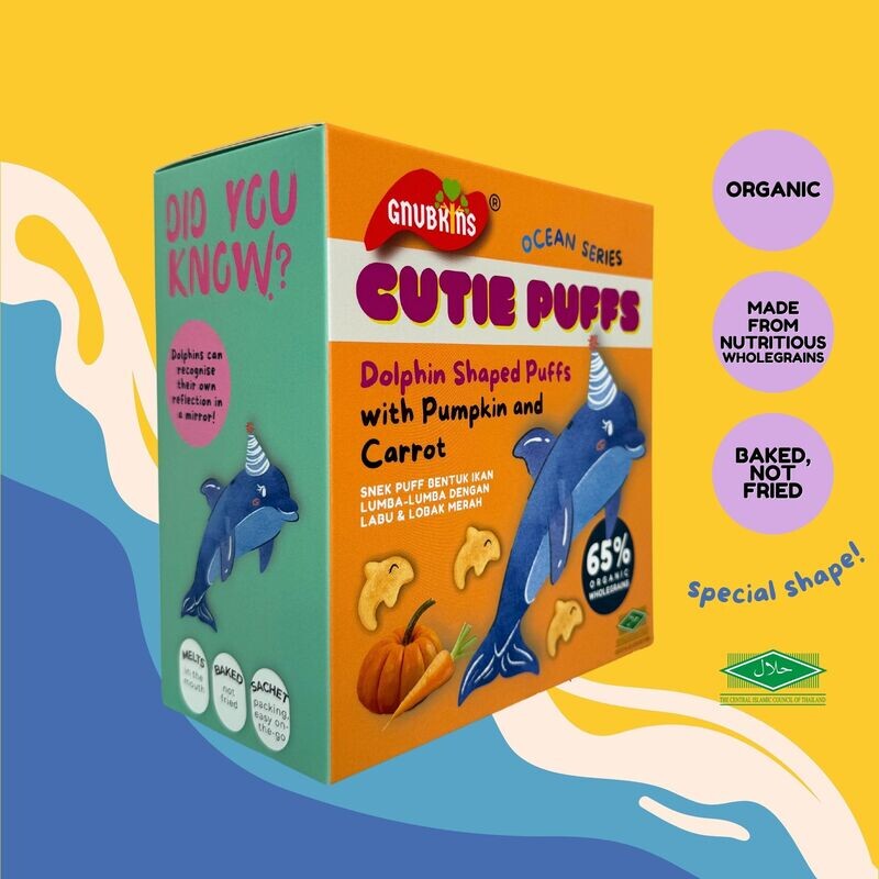 Cutie Puffs - Dolphin Shaped Puffs with Pumpkin &amp; Carrot