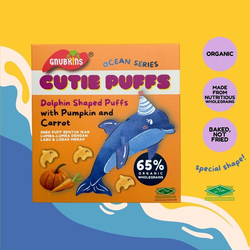Cutie Puffs - Dolphin Shaped Puffs with Pumpkin &amp; Carrot