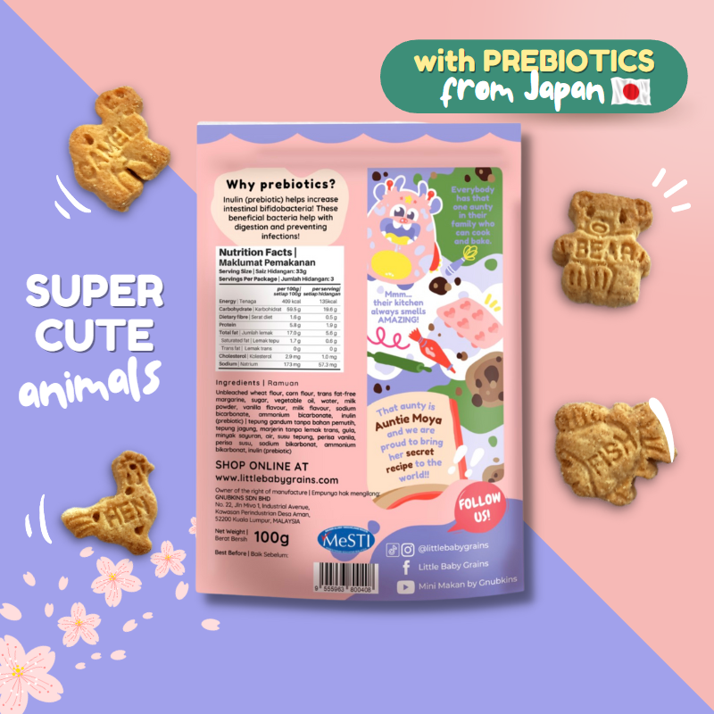 Milky Animal Cookies with Prebiotics for 1 year+