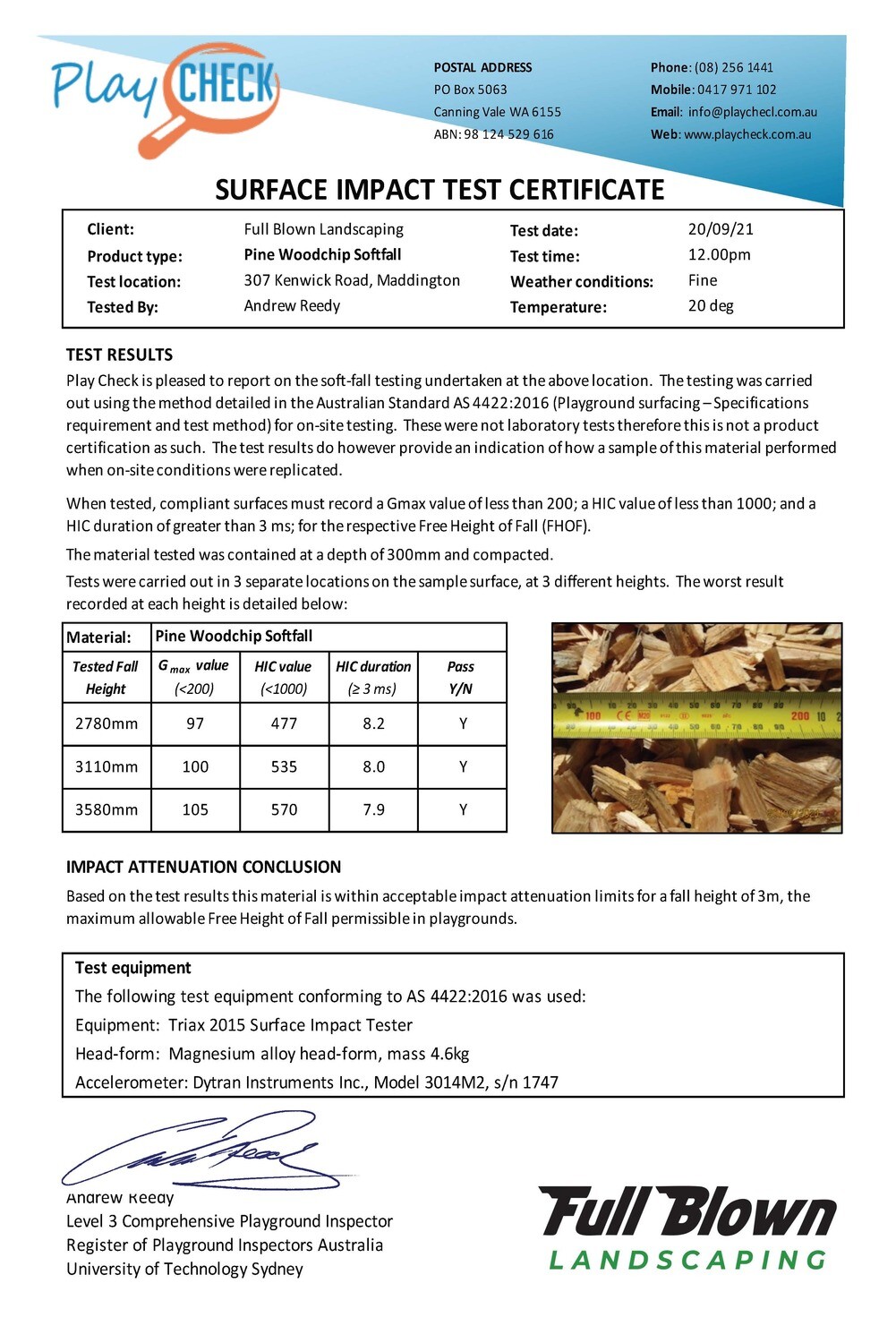 Softfall Pine Woodchip (AS4422)