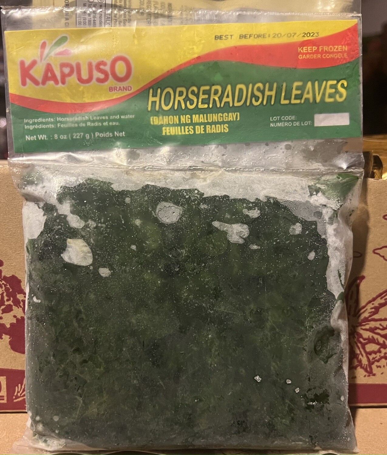 Frozen Horseradish Leaves 227g.