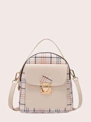 Beige Push Lock Matey bag