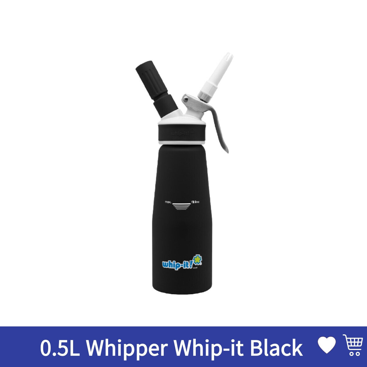 1/2L Whipper Whip-it! - BLACK Cream Rubber Whipper
