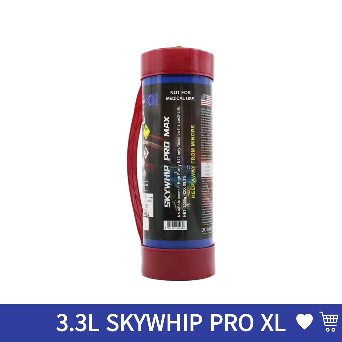 Cream Chargers: 3.3L Cylinder Skywhip Pro Max
