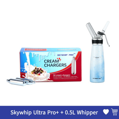 Cream Chargers: 8.4g SkyWhip Ultra Pro+ 0.5L Whipper Value Combo