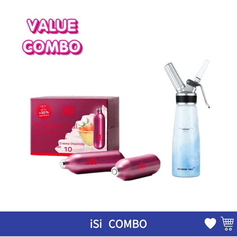 Cream Chargers: 8.4g ISI PRO + 0.5L Whipper Value Combo
