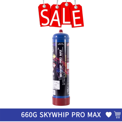 Cream Chargers: 660g Cylinder Skywhip Pro Max + Pressure Release Nozzle