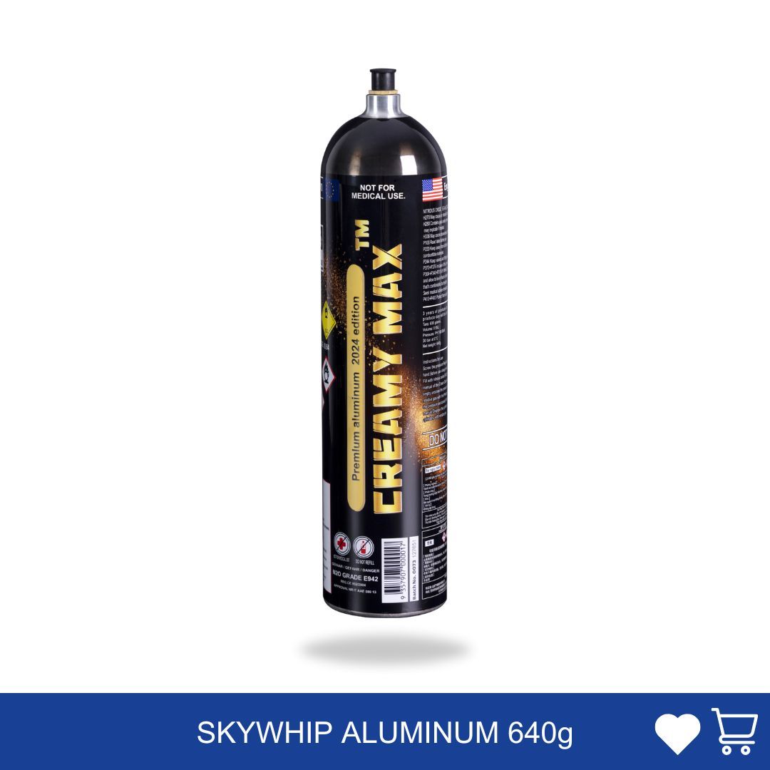 Cream Chargers: Creamy Max Aluminum 640g+ Pressure Release + Pressure Release Nozzle
