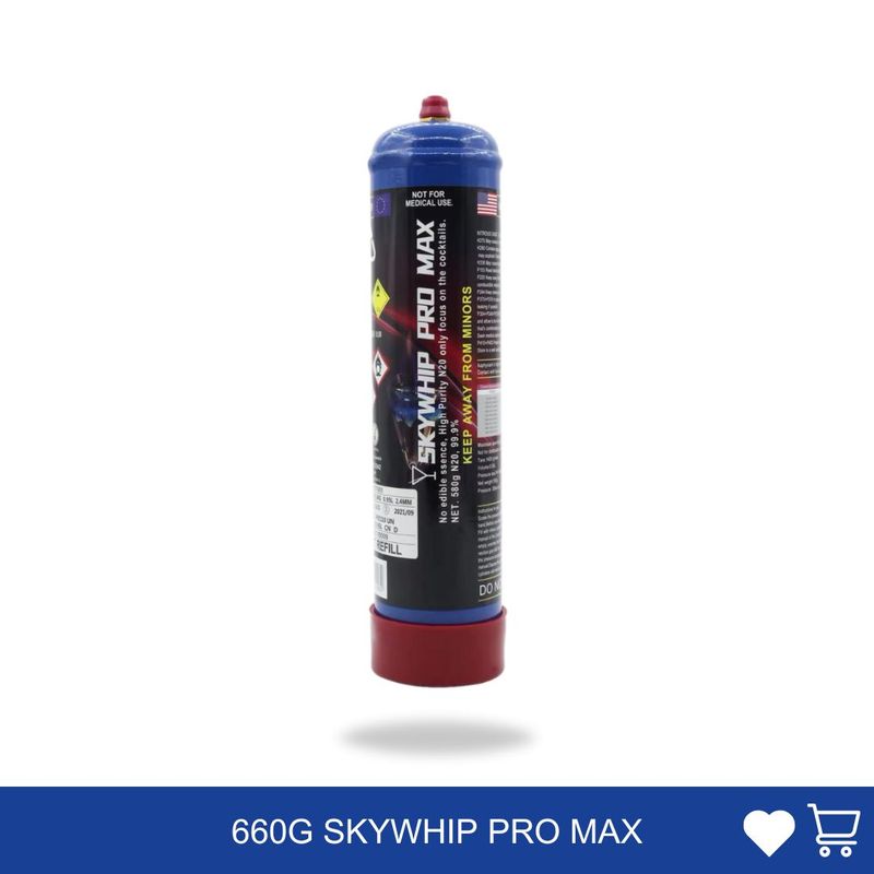 Cream Chargers: 660g Cylinder Skywhip Pro Max + Pressure Release Nozzle