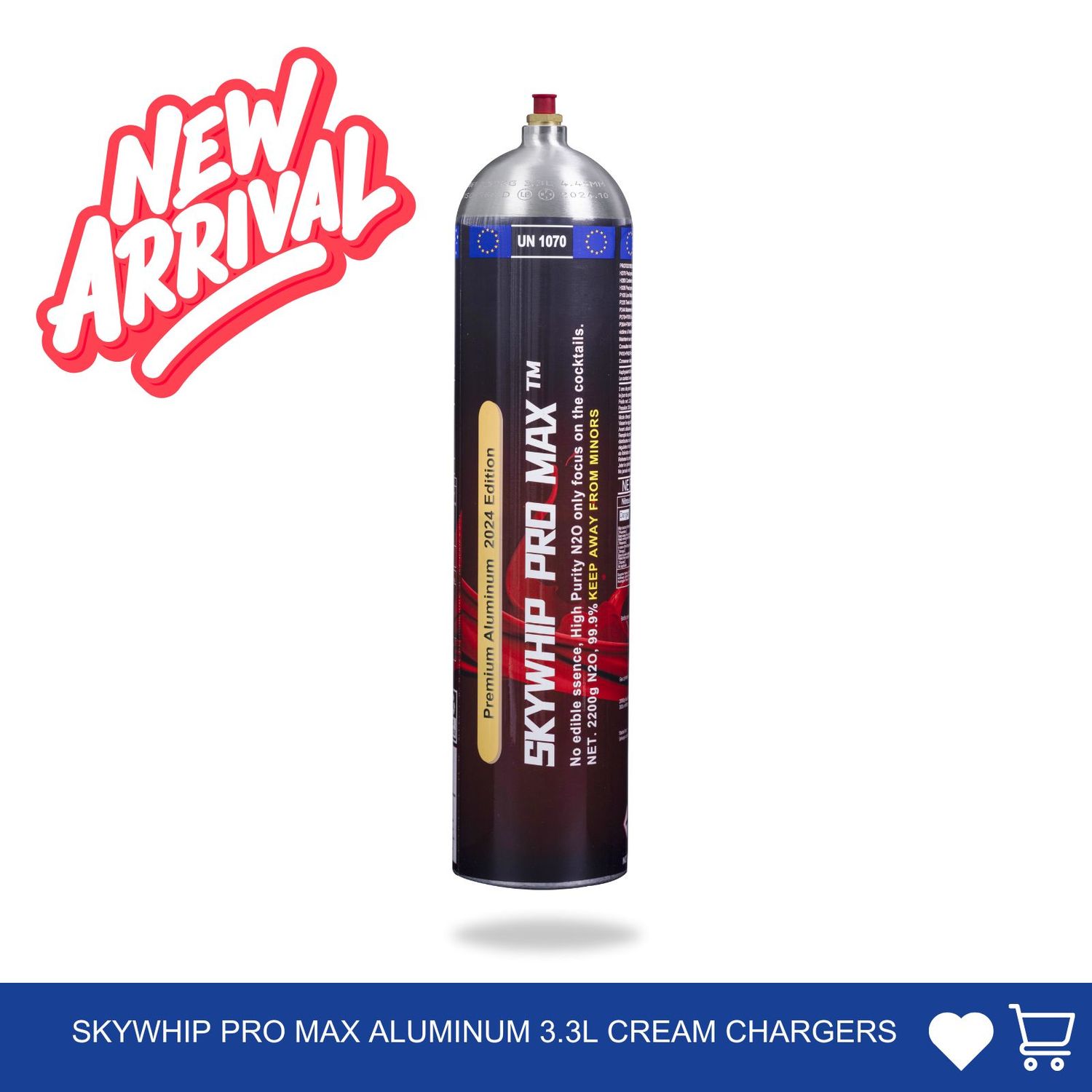 New Arrival： Cream Chargers: Skywhip Pro Max Aluminum 3.3L+ Pressure Release + Pressure Release Nozzle