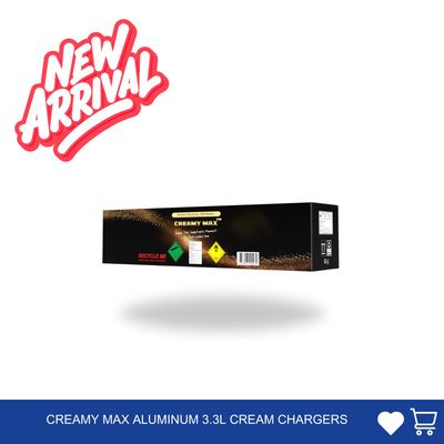 New Arrival: Cream Chargers: Creamy Max Aluminum 3.3L+ Pressure Release + Pressure Release Nozzle