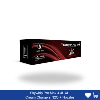 4.4PL - Skywhip Pro Max 4.4L XL Cream Chargers N2O + Nozzles