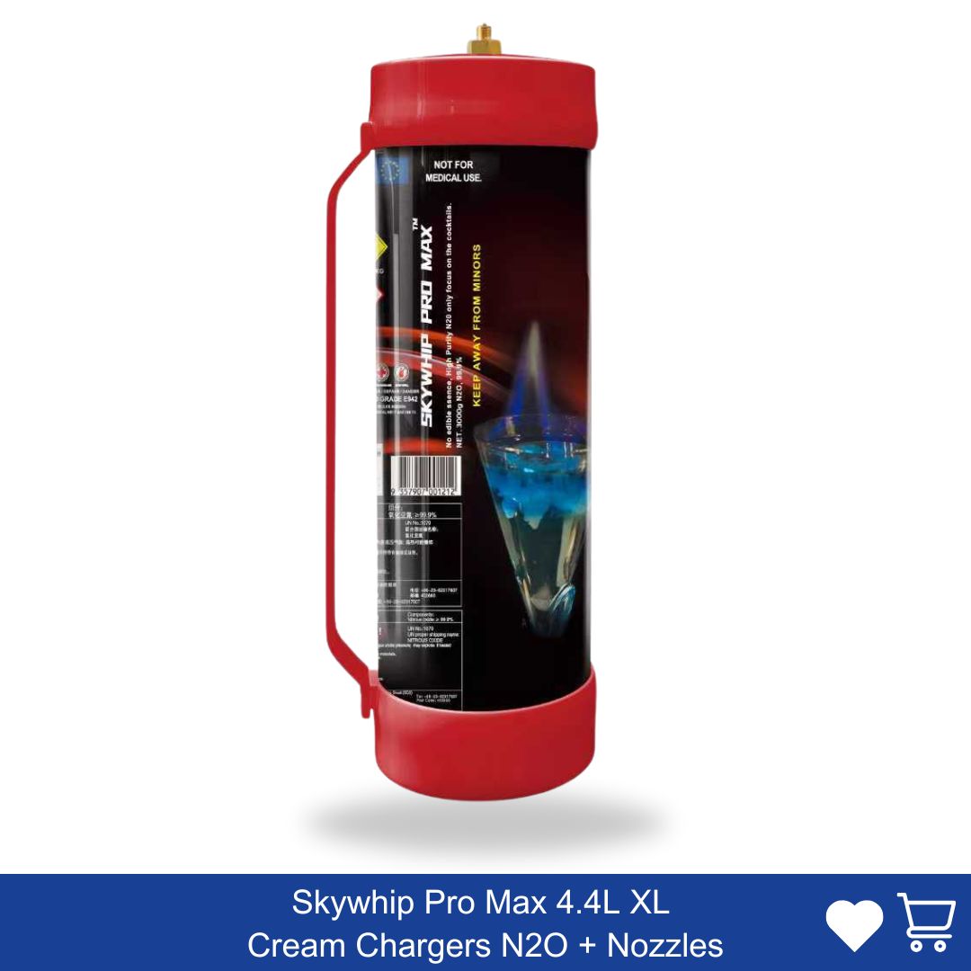 4.4PL - Skywhip Pro Max 4.4L XL Cream Chargers N2O + Nozzles