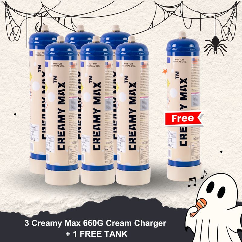 Cream Chargers: 6 x 660g Cylinder Cream Chargers + 1 Free Tank Value Combo
