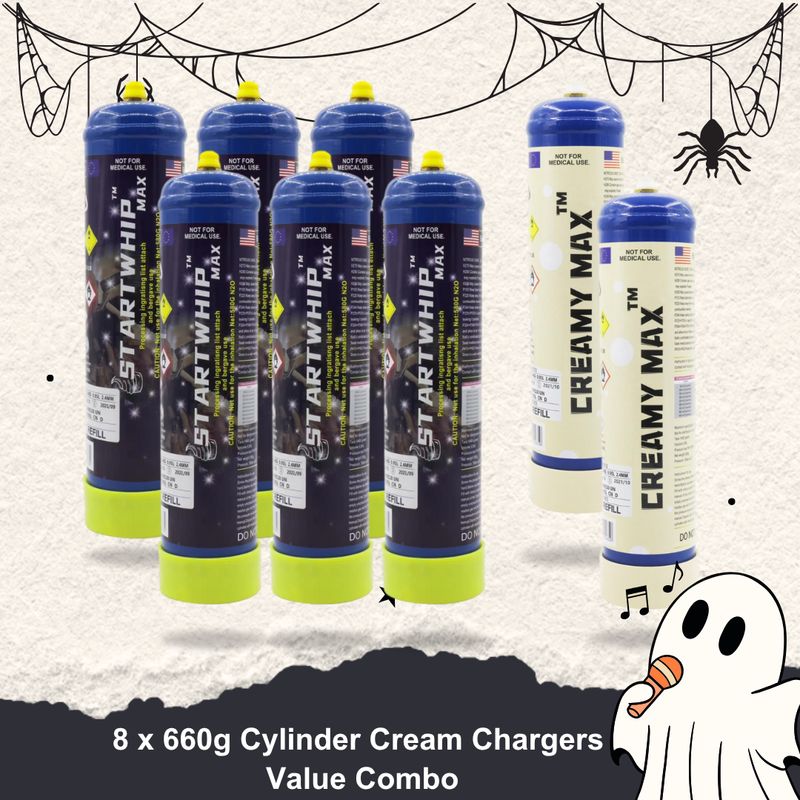 [Smart Pack] 8 x 660g Cylinder Cream Chargers Value Combo