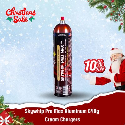 Cream Chargers: Skywhip Pro Max Aluminum 640g+ Pressure Release + Pressure Release Nozzle