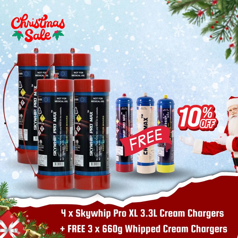 Large Offer: 4 x 3.3L Cylinder Cream Charger + 3 x 660g Cylinder Cream Chargers Combo
