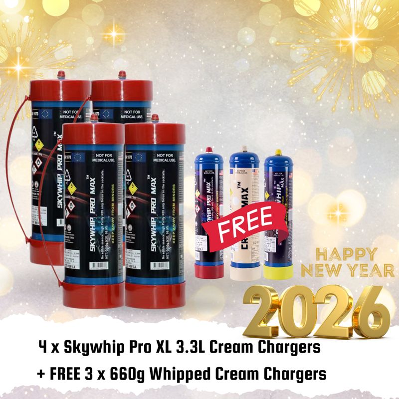 Large Offer: 4 x 3.3L Cylinder Cream Charger + 3 x 660g Cylinder Cream Chargers Combo