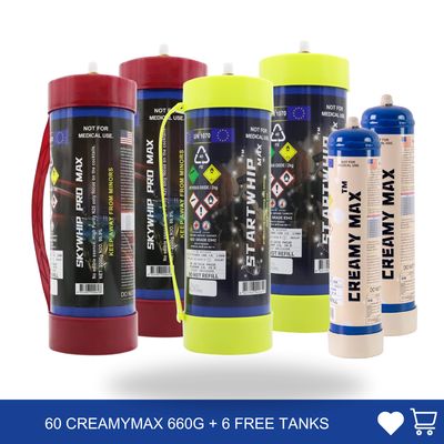 Special Sale: 4 x 3.3L + 2 x 1.1L Cylinder Cream Chargers Value Combo