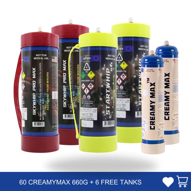 Special Sale: 4 x 3.3L + 2 x 1.1L Cylinder Cream Chargers Value Combo