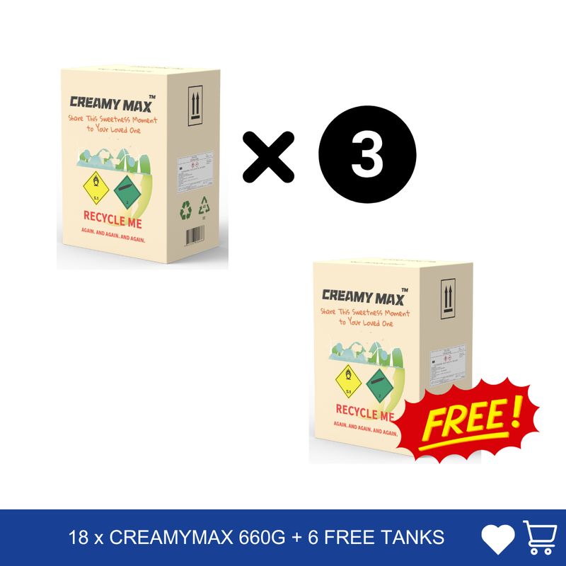 Cream Chargers: 18 x 1.1L Cylinder Cream Chargers + 6 Free Tank Value Combo