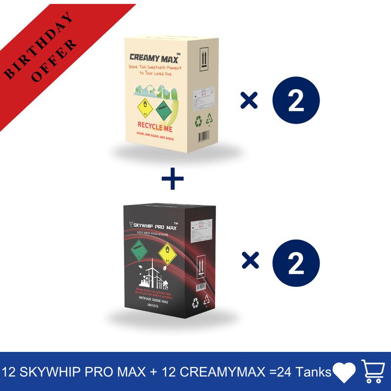 Cream Charger Birthday Offer: 24 x 1.1L Cylinder Cream Chargers Value Combo