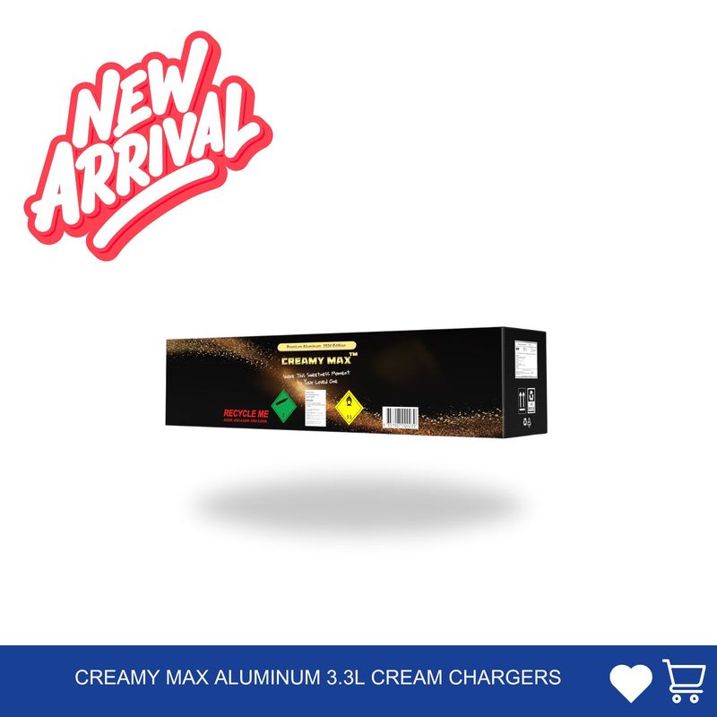 Cream Chargers: Creamy Max Aluminum 3.3L+ Pressure Release