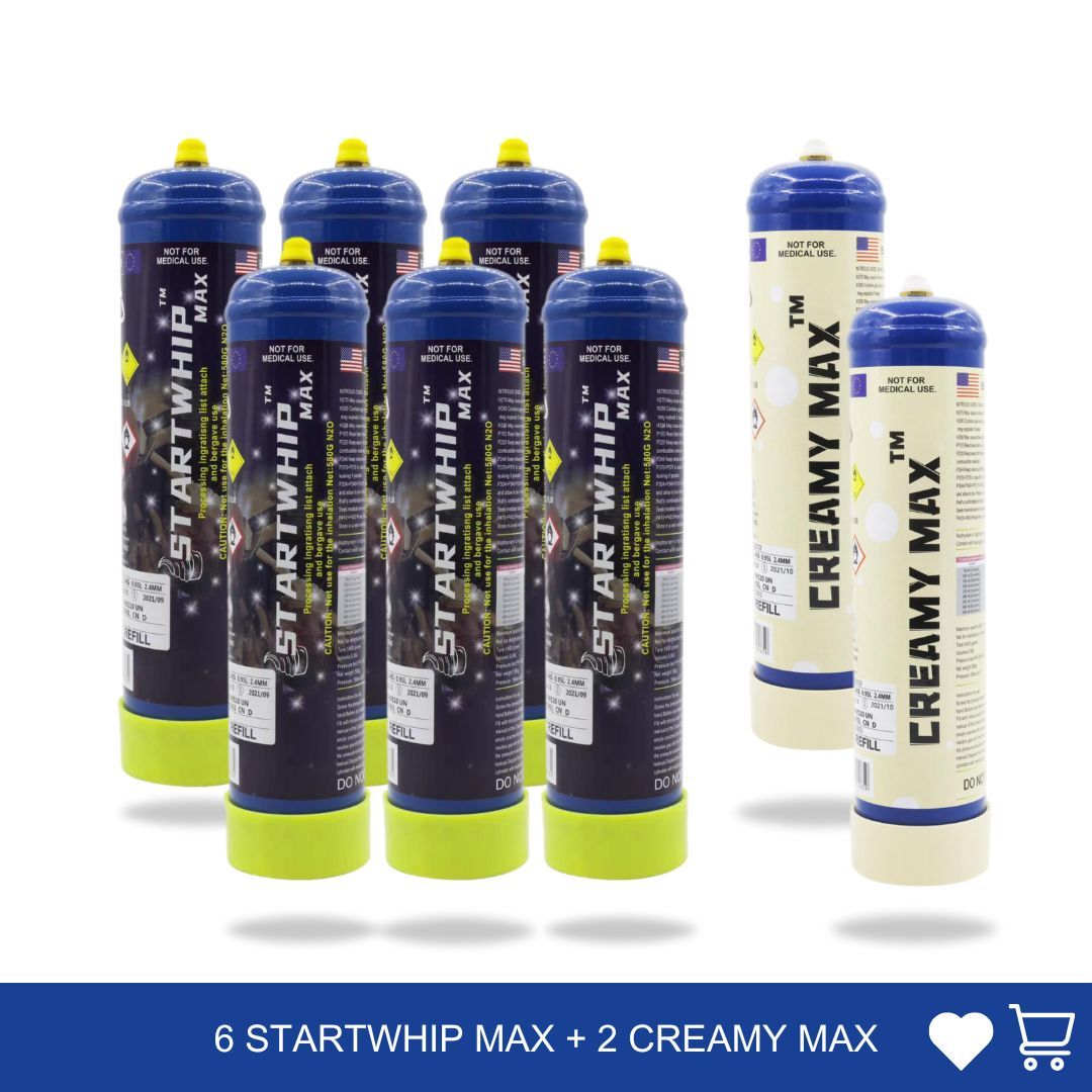 [Smart Pack] 8 x 1.1L Cylinder Cream Chargers Value Combo