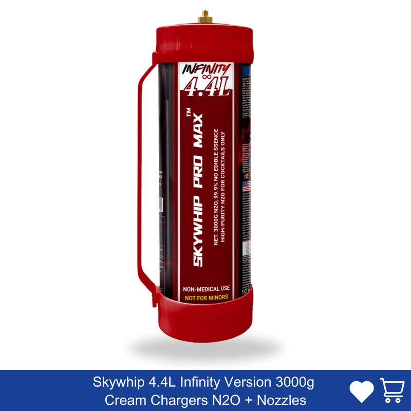 Huge Offer: 10 x Skywhip 4.4L Infinity Version 3000g Cream Chargers + Free 12 x 1.1L Cream Chargers
