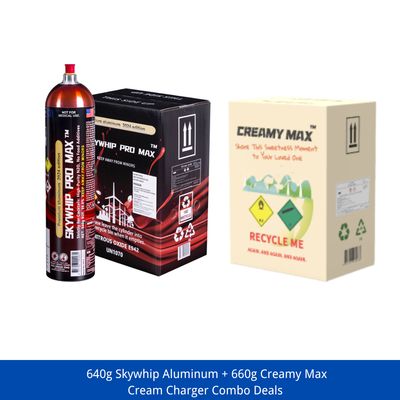 1.1L Skywhip Aluminum + 1.1L Creamy Max Cream Charger Combo Deals
