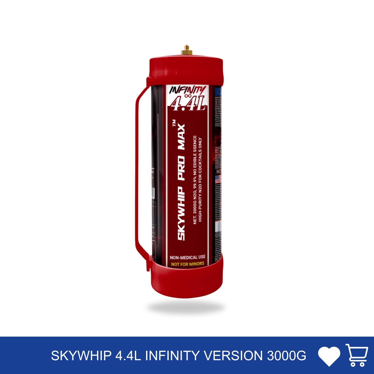 Cream Chargers: 4.4PL - Skywhip 4.4L Infinity Version 3000g N2O