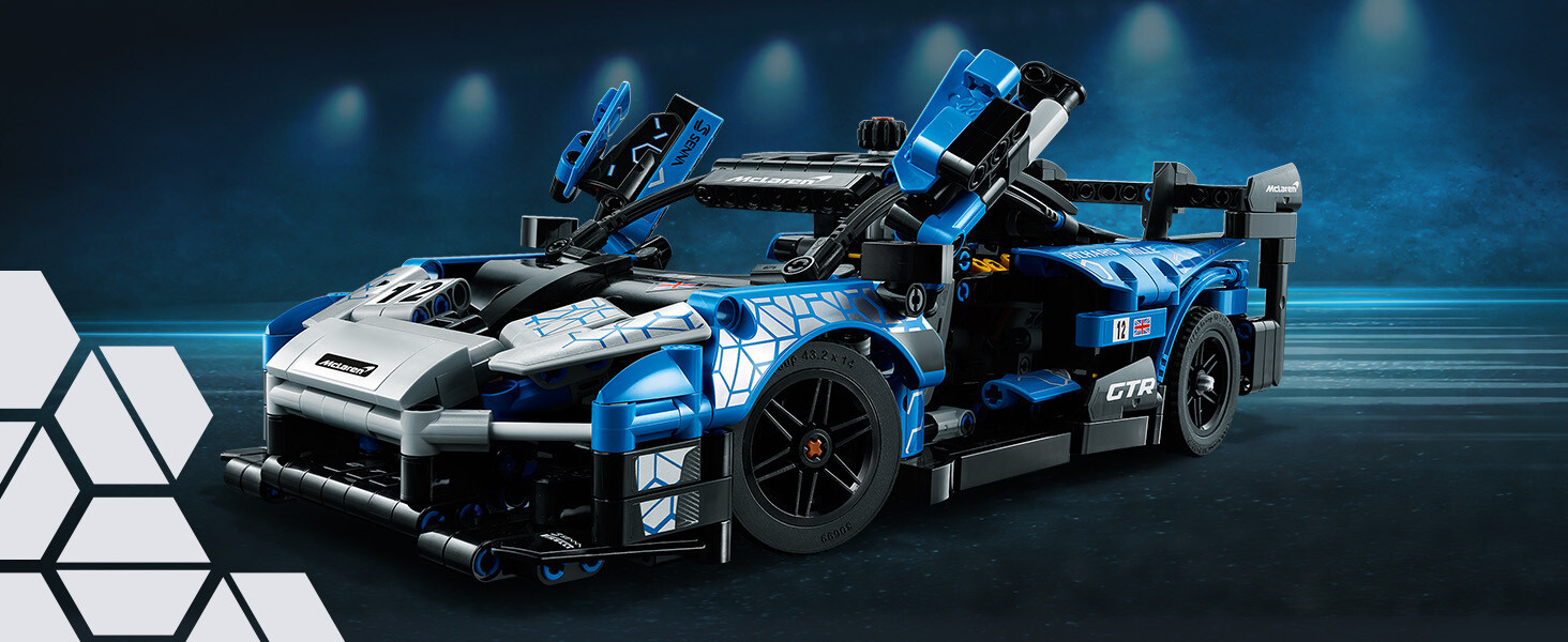 LEGO 42123 Technic McLaren Senna GTR Racing Sports Car Collectible Model, Vehicle Construction Set