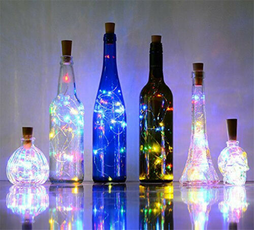 Bottle Fairy String Lights Battery Cork Shaped Christmas Wedding Party 10 LED 1m